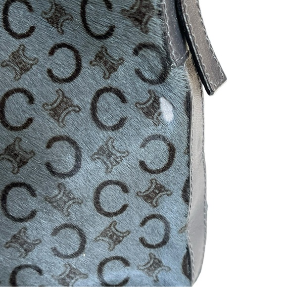 CELINE VTG Madem C Grey Pony Hair Short Handle Bag - Picture 12 of 16